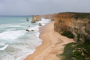 View of landscape and seascape the Twelve Apostles location is beautiful good view point at great ocean road australia clipart