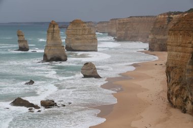 View of landscape and seascape the Twelve Apostles location is beautiful good view point at great ocean road australia clipart