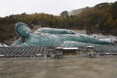 Nanzoin Temple, Fukuoka, Japan - JANUARY 24, 2023 : Nanzo-in Temple is Shingon Buddhist temple in Fukuoka .Landmark is bronze statue of biggest Buddha.