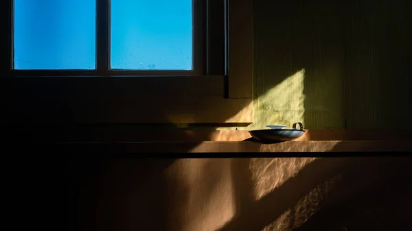 Lumière Latérale Atmosphérique Soleil Dans Une Maison Travail Vintage Hollandaise — Photo