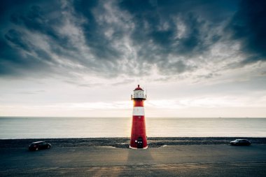 Westkapelle, Zeeland, Hollanda 'daki Deniz feneri (noorderhoofd)