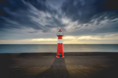 Westkapelle, Zeeland, Hollanda 'daki Deniz feneri (noorderhoofd)