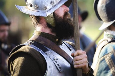 Groenlo, Gelderland / Hollanda - 10-26-2024: Grolle Savaşı (Felemenkçe: Slag om Grolle). 1627 'de Hollanda Ayaklanması sırasında Achterhoek' te güçlendirilmiş sınır kasabası Groenlo 'nun (eski adıyla Grolor Grolle) tarihi yeniden canlandırması