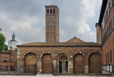 Milan İtalya 'daki güzel Ambrosian Bazilikası
