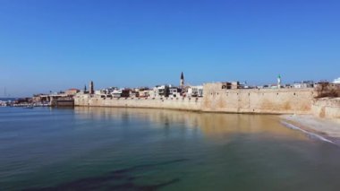 İsrail 'in Akdeniz kıyısındaki Acre (Acco) kentinin hava görüntüsü
