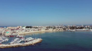 İsrail 'in Akdeniz kıyısındaki Acre (Acco) kentinin hava görüntüsü