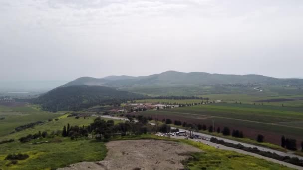 无人驾驶飞机Hagilboa Reserve Israel的航空摄影 — 图库视频影像