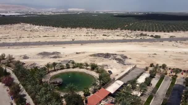 Aerial Photography Drone Monastery Gerasimos Desert Israel — Stock Video