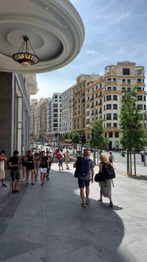 Madrid, İspanya - 16 Haziran 2022: Madrid Plaza Espana Bölgesi