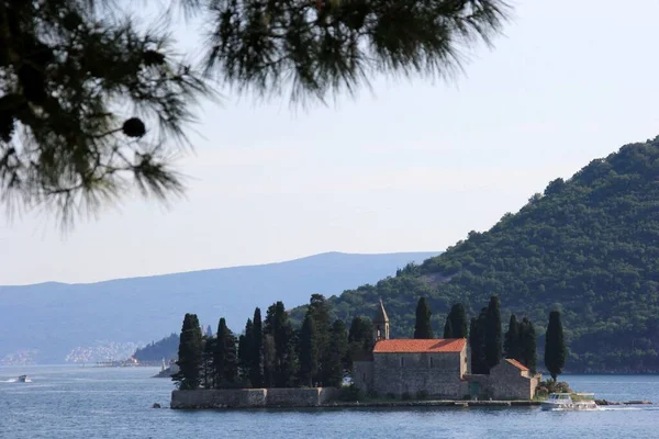 George Sziget Város Közelében Perast Nyáron Kotor Öböl Montenegró — Stock Fotó