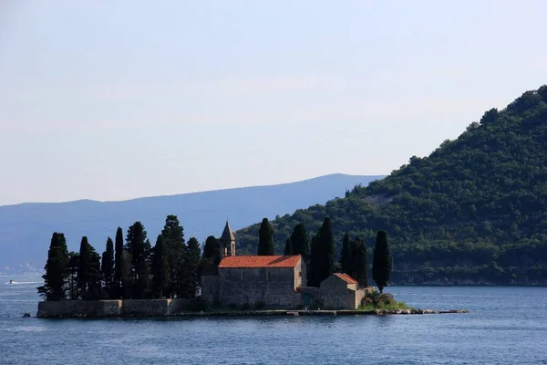 George Island Nära Staden Perast Sommaren Kotor Bay Montenegro — Stockfoto