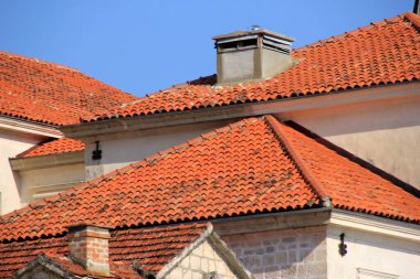 Perast - Karadağ, 20 Haziran 2023: Perast şehir manzarası, yaz boyunca, Kotor Körfezi, Karadağ.