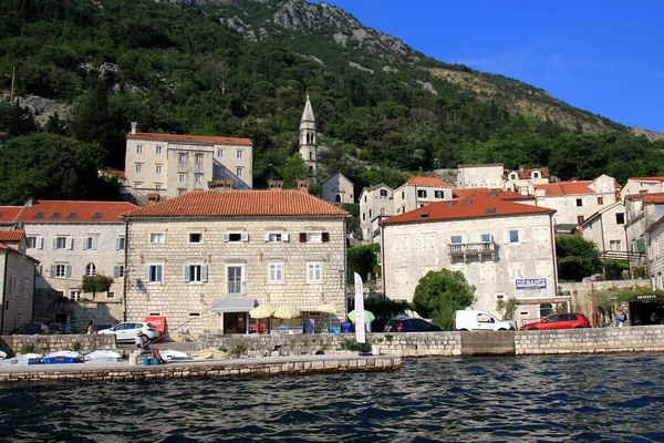 Perast Montenegró 2023 Június Perast Cityscape Nyáron Kotor Bay Montenegró — Stock Fotó