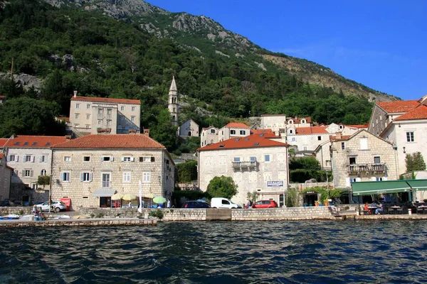 Perast Montenegró 2023 Június Perast Cityscape Nyáron Kotor Bay Montenegró — Stock Fotó