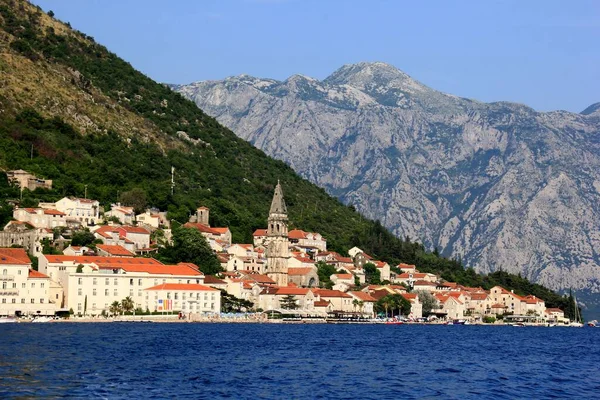 Perast Montenegro Juni 2023 Perast Stadsbild Sommaren Kotor Bay Montenegro — Stockfoto