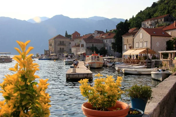 Perast Montenegro Giugno 2023 Perast City Views Street Houses Tourists — Foto Stock