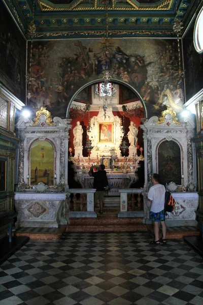 Perast Černá Hora Června 2023 Kostel Panny Marie Skal Ostrově — Stock fotografie