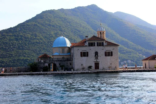 Perast Montenegro June 2023 Church Our Lady Rocks Island Saint — Stock Photo, Image