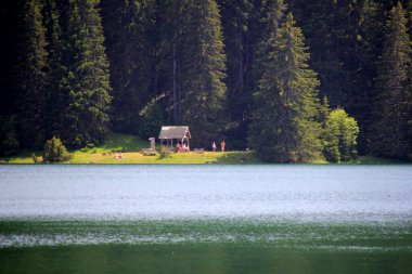 Kara Göl, Durmitor Ulusal Parkı güneşli yaz gününde, Zabljak, Karadağ