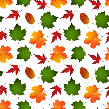 Sonbahar, kırmızı yapraklı, pürüzsüz bir desen. Vektör.