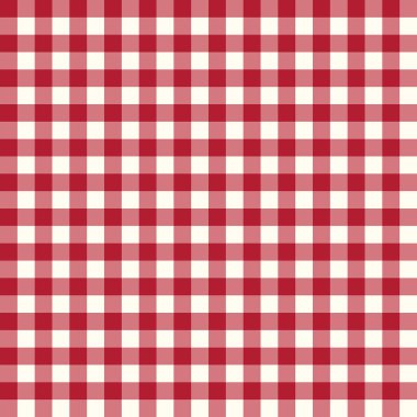 Kusursuz Gingham desenli Noel Kırmızı Rengi. Vektör Arkaplanı