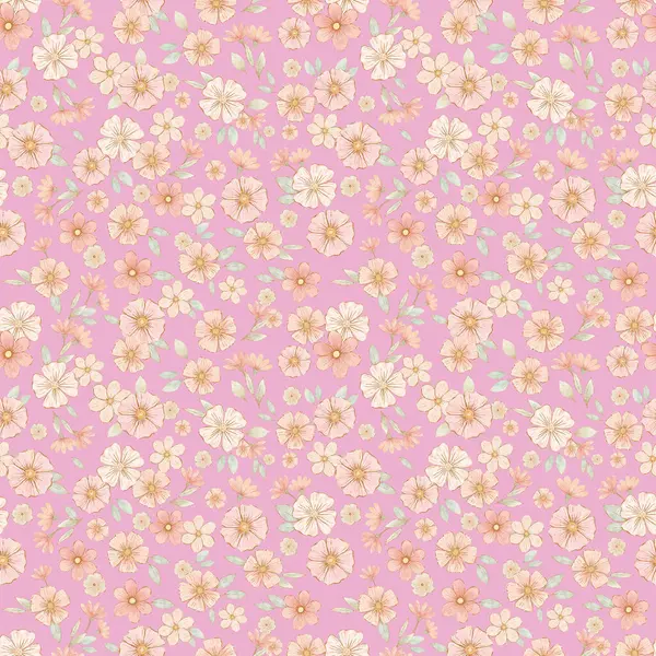 Pembe üzerine boyanmış allık çiçekleri.