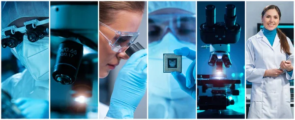 Les Ingénieurs Microélectronique Travaillent Dans Laboratoire Scientifique Moderne Sur Les — Photo