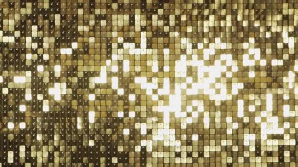 抽象的な黄金のディスコの背景 グレアを移動します パーティー ダンスの概念 — ストック動画