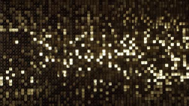 Abstracte Gouden Disco Achtergrond Bewegend Licht Reflecties Verblinding Het Concept — Stockvideo