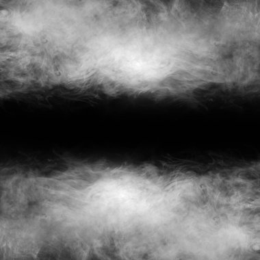 Siyah arkaplan üzerinde soyut duman dokusu. Karanlıkta sis..