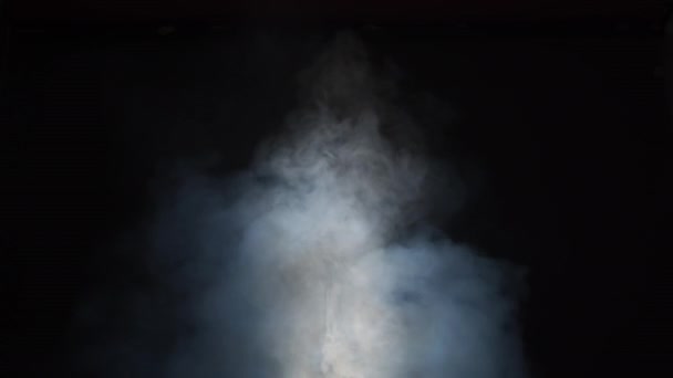 Дым Над Черным Фоном Туман Пар Темной Текстурой Чёрный Фон — стоковое видео
