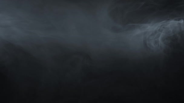 Smoke Black Background Fog Steam Abstract Dark Texture Pattern Black — Video Stock