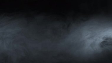 Smoke over black background. Fog or steam abstract dark texture pattern. Black background.