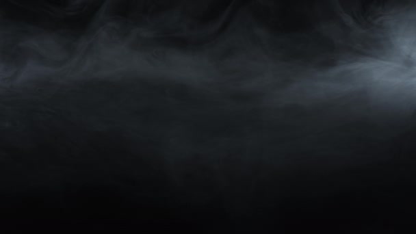 Smoke Black Background Fog Steam Abstract Dark Texture Pattern Black — Video Stock
