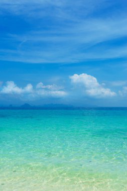 Idyllic view of the ocean and sky. Blue sea background. Phuket, Thailand. The concept of traveling.
