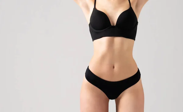 Beautiful Female Body Perfect Shape Gorgeous Woman Posing Erotic Lingerie — Fotografia de Stock