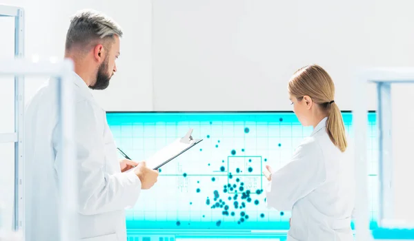 Team Professional Scientists Working Vaccine Modern Scientific Research Laboratory Genetic — Stock Fotó