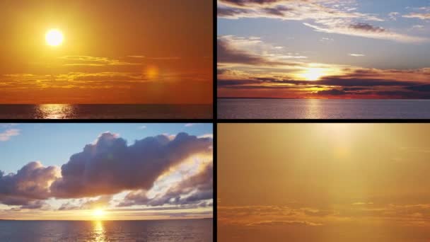 Timelapse Avec Coucher Soleil Cumulus Nuages Volant Haut Dans Beau — Video