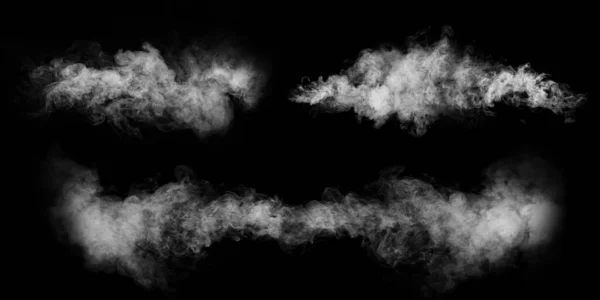 Fumée Sur Fond Noir Texture Abstraite Brouillard Vapeur — Photo