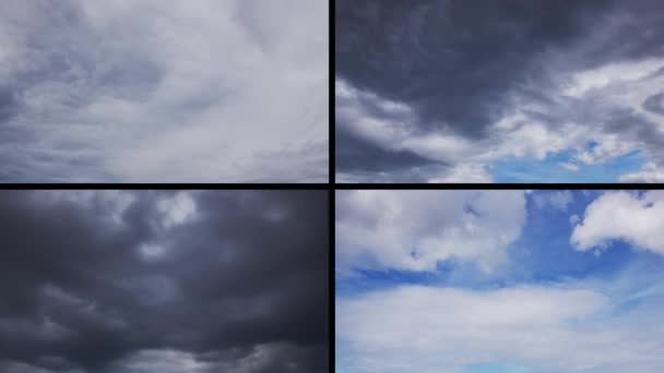 Timelapse Con Cumulus Nuvole Volando Alto Bellissimo Cielo Blu Natura — Video Stock