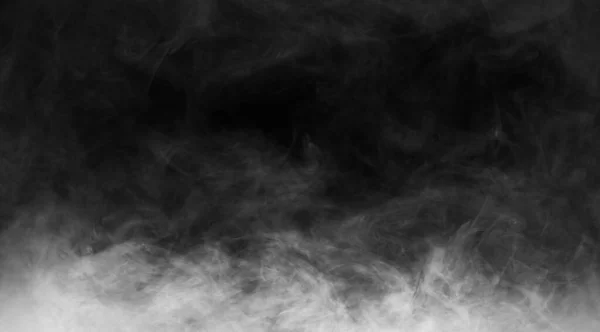 摘要黑色背景上的烟雾纹理 黑暗中的雾 — 图库照片