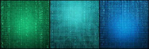 バイナリコードによる抽象的なデジタル背景 ハッカー ダークネット バーチャルリアリティ Sfコンセプト コラージュセット ロイヤリティフリーのストック画像
