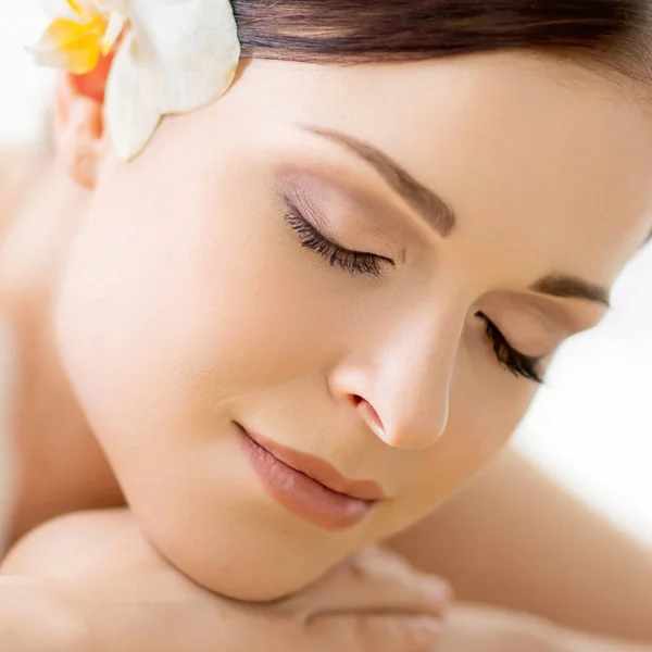 Young Beautiful Healthy Woman Spa Salon Traditional Oriental Aroma Therapy Stock Picture