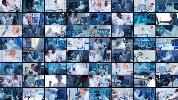 Das Konzept Von Wissenschaft Forschung Und Laborarbeit Vielfältige Menschen Arbeiten — Stockvideo