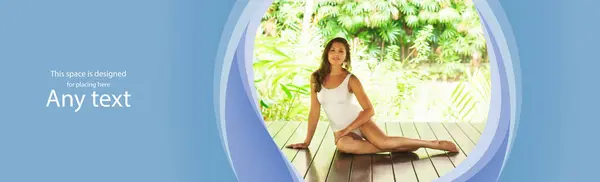 Junge Und Schöne Frau Weißen Badeanzug Frau Posiert Exotischen Thailändischen Stockbild