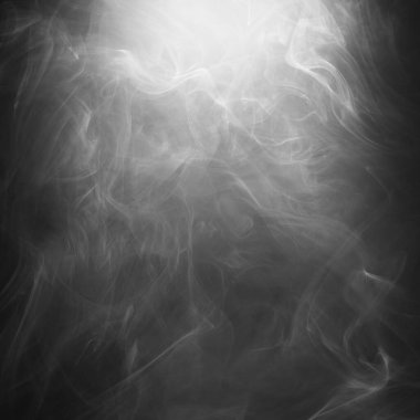 Siyah arka plan üzerinde soyut duman dokusu. Karanlıkta sis..
