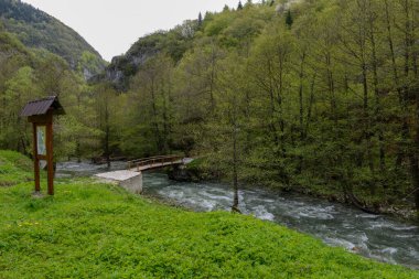 Makedonya 'daki Mavrovo ulusal parkının manzarası