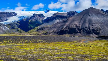 İzlanda 'nın ana buzulu ile manzara