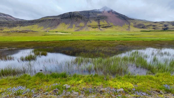 Ländliche Landschaft Mit Einem See Auf Island — Stockfoto