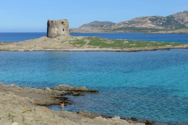 İtalya 'da Sardinya' daki Stintino 'daki Pelosa plajına bakın.